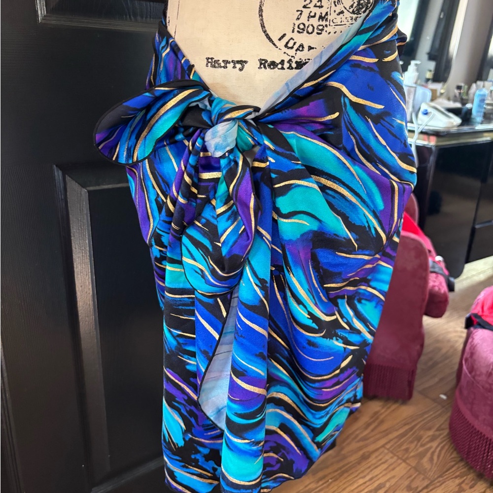 Vibrant Blue and Purple Swimsuit Set - Picture 2 of 6